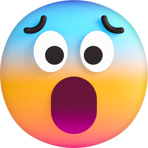 3D Stylized Shocked Emoji