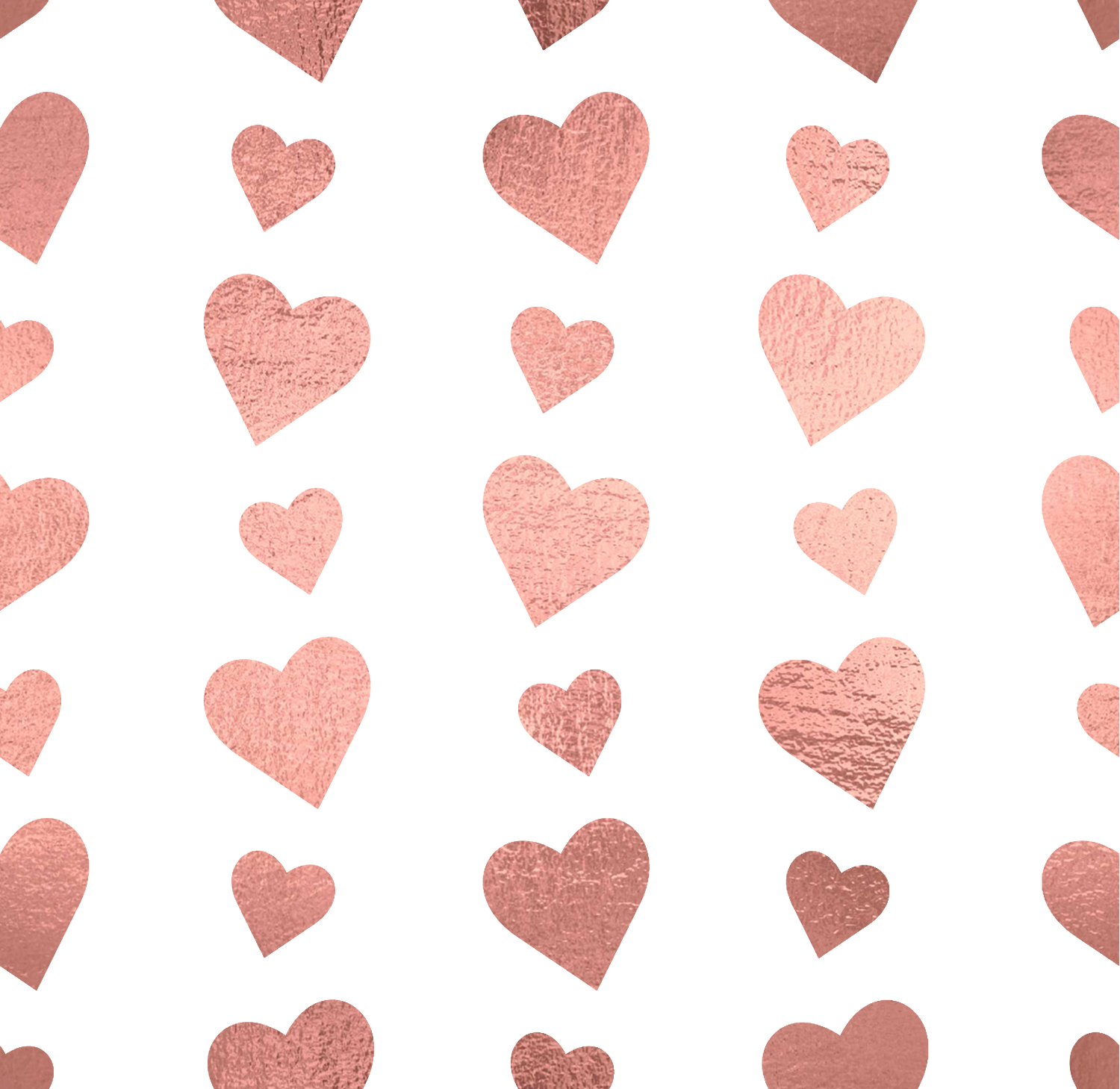 Static Rose Gold Hearts Pattern 